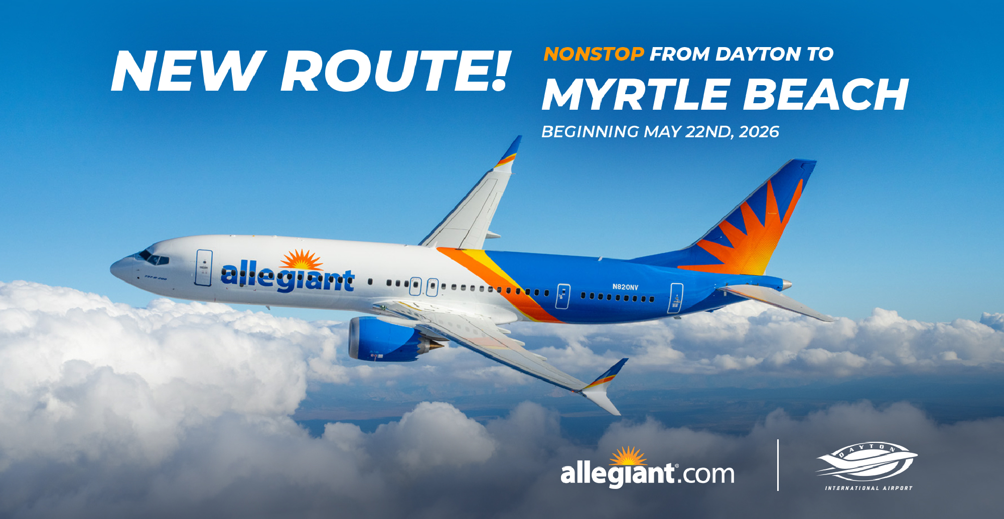 NEW ROUTE! Nonstop from Dayton to Myrtle Beach | Beginning May 22nd, 2026